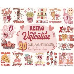 20 retro valentine sublimation bundle, valentine's day png, retro valentine png, be my valentine png, funny valentine pn