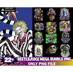 22 files beetlejuice png bundle, beetlejuice halloween horror bundle png file for sublimation, halloween gifts, digital