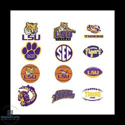 lsu tigers and lady tigers logo bundle file, sport svg, sport team logo svg, sport fans svg, lsu tigers logo svg, lsu ti