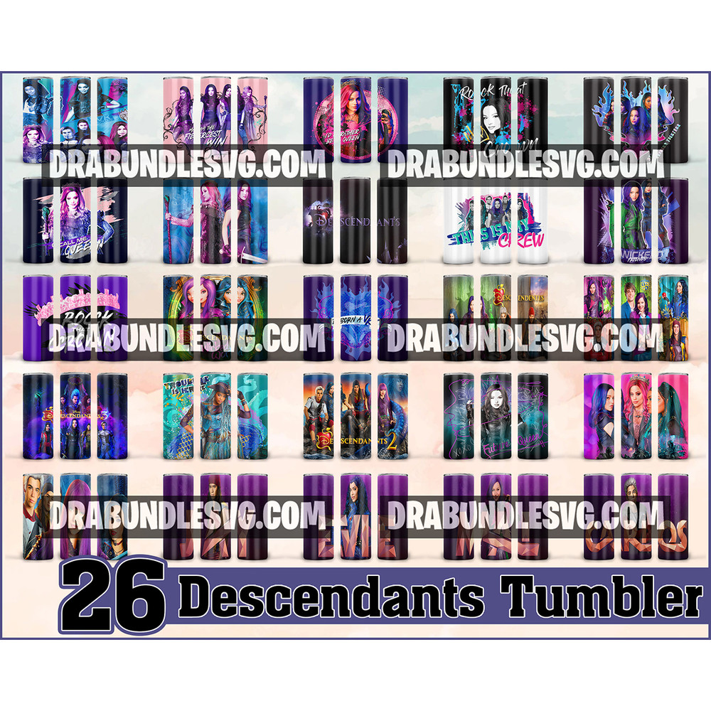 26 Descendants Tumbler Bundle Film 20oz Skinny Straight &Tapered Designs,Sublimation tumbler designs,Film Tumbler designs,Film PNG, Instant download .jpg