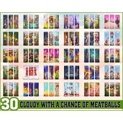 30 cloudy with a chance of meatballs tumbler ,tumblers designs 20oz skinny straight & tapered bundle, bundle design temp
