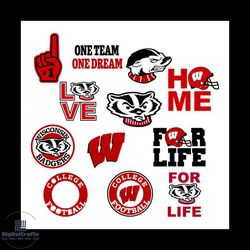 wisconsin badgers bundle file svg, sport svg, sport logo team svg, sport fans, wisconsin badgers svg, wisconsin badgers