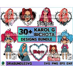 30 karol g with red hair svg, bichota svg, la bichota svg, karol g red hair design, karol g tattoo, sublimation designs