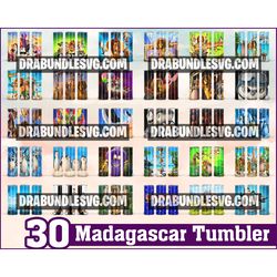 30 madagascar tumbler tumbler ,tumblers designs 20oz skinny straight & tapered bundle, bundle design template for sublim