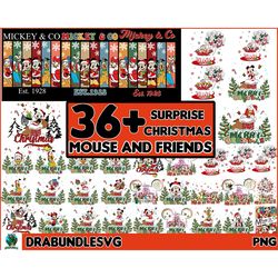 35 christmas mouse and friends png, christmas bundle png, christmas cartoon character png, christmas friends png, digita