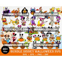 40 disney halloween svg, halloween pumpkin svg, png famous halloween, cartoon characters cricut, cutting cut clipart svg