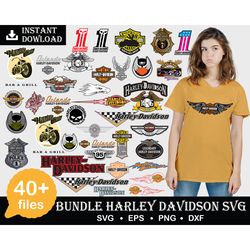 40 harley logos svg bundle, png, pdf, eps, svg files for print, harley davidson svg files, harley svg, instant download