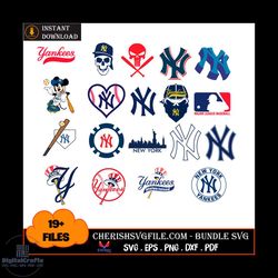 19 files of new york yankees mlb bundle svg, sport svg