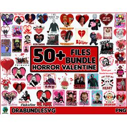 50 horror valentine png bundle, valentine's day horror character, horror valentine png, funny valentine's day png instan