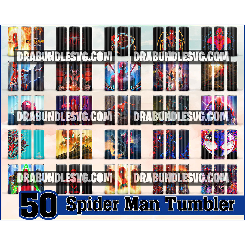 50 Spiderman tumbler design 2, Spiderman cup, Spiderman sublimation,20oz skinny tumbler design, sublimation image,tumbler wrap, 20oz tumbler.jpg