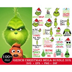 100 grinch svg, grinch christmas svg, christmas svg, grinchmas svg, grinch face svg, cut file svg, cricut svg, instant d