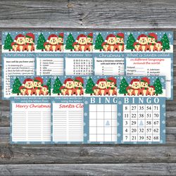 Christmas party games bundle,Printable Christmas Party Game Pack,Christmas foxs Christmas Trivia Game Cards