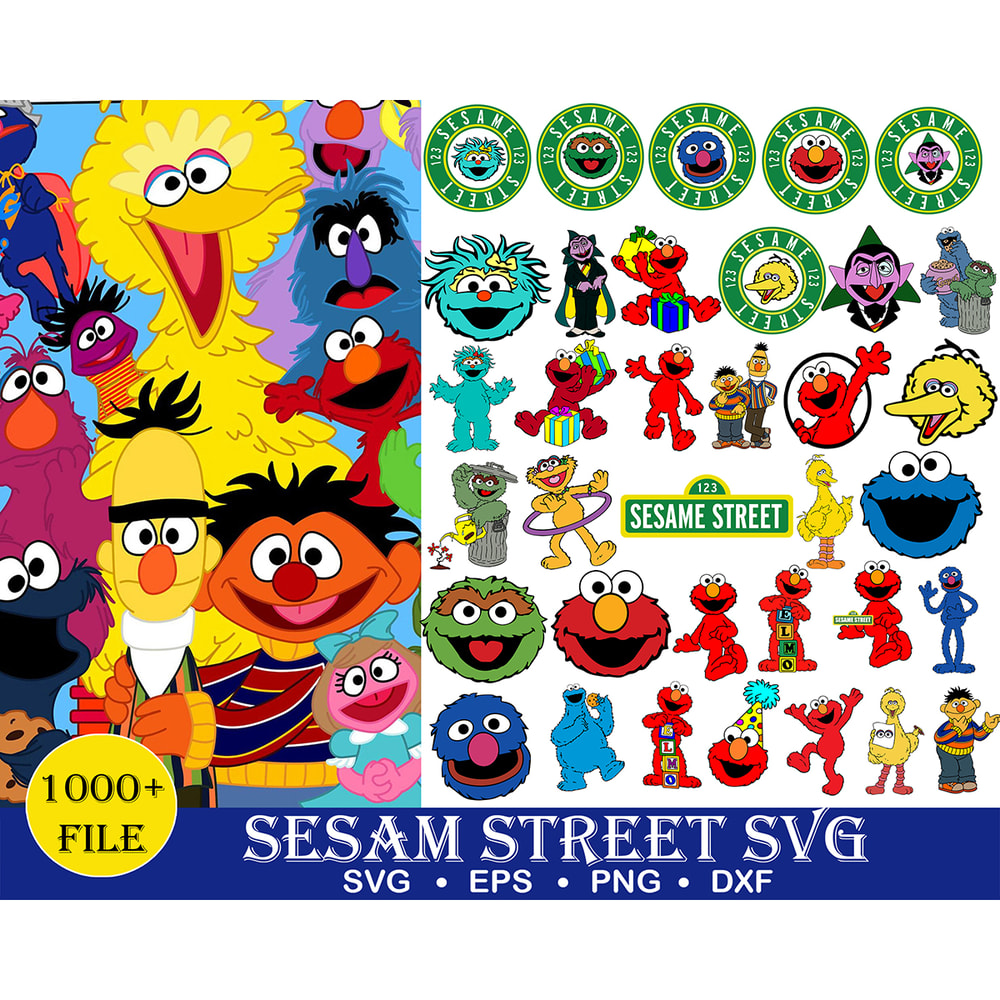 1000 Sesame street svg, elmo svg, sesame street, cookie monster svg, elmo birthday svg, sesame svg, sesame cut file, sesame clipart.jpg