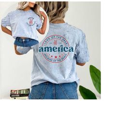 Custom USA Tie Dye Comfort Colors shirt, Freedom Tour, Retro fourth shirt, Womens 4th of July shirt, America Patriotic S