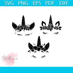 black and white unicorn face bundle svg, trending svg, unicorn svg, unicorn face bundle svg, unicorn dabbing, unicorn pa