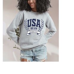 retro fourth of july sweatshirt, usa, america, 1776, 4th of july sweater, america pullover, womens sweatshirt, independe