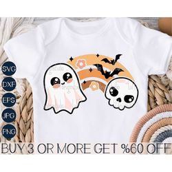 Baby Halloween SVG, Cute Ghost SVG, Boys Boo SVG, Girls Spooky Season Svg, Skull Png, Svg Files for Cricut, Sublimation
