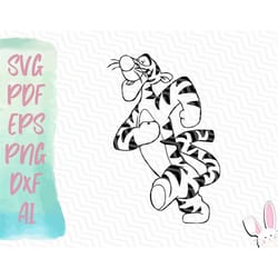 Tigger Vector File tigger outline svg - Inspire Uplift