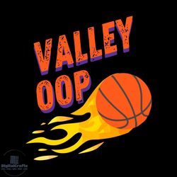 Valley Oop Basketball Retro Grunge Distressed Design Svg