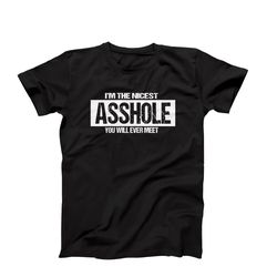 i'm the nicest asshole you will ever meet, funny shirt for men, sarcastic shirt, asshole shirt, funny saying shirts, hum
