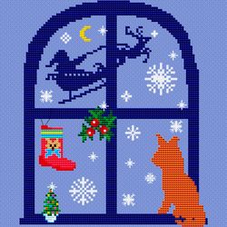 dog's christmas eve cross stitch pattern pdf by crossstitchingforfun, instant download, christmas cross stitch chart pdf