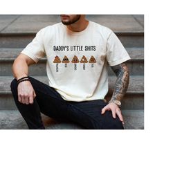 custom comfort colors tee, daddy's little shits emoji shirt, girl dad, dad shirt, custom kids names, dad gift,custom fat
