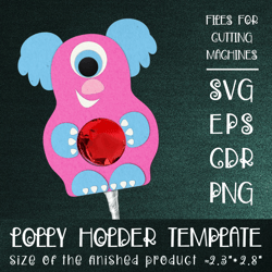 One Eyed Monster | Lollipop Holder | Paper Craft Template SVG