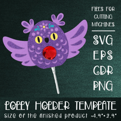 Owl Lollipop Holder | Paper Craft Template SVG