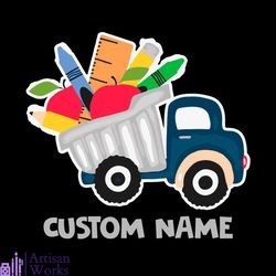 custom name studying items svg, back to school svg