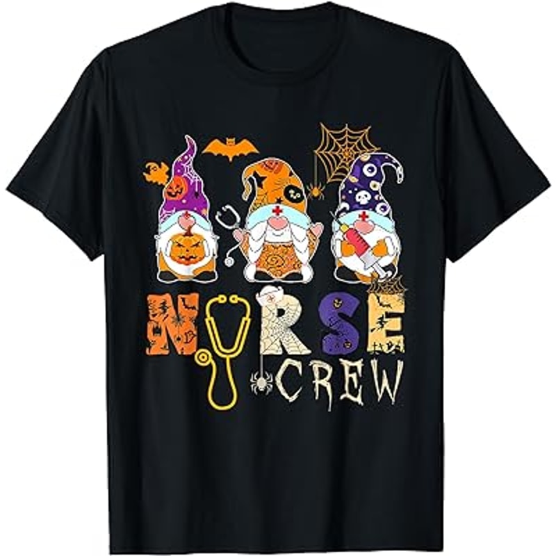 Funny Gnomies Nurse Crew Halloween Costumes T-Shirt.jpg