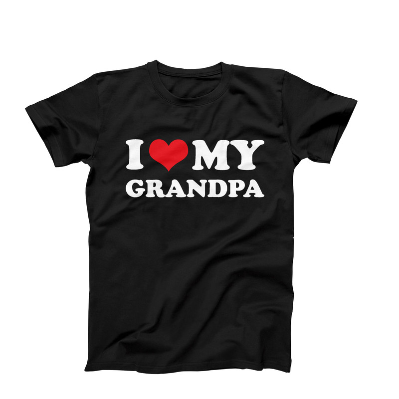 I Love My Grandpa, I Heart My Grandpa Shirt, Grandpa Gift Idea For Grandkids, Grandpa Love Shirt, Gift From Grandfather, Grandchildren Tee.jpg