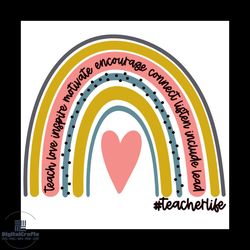 teach love inspire motivate encourage connect listen include lead svg