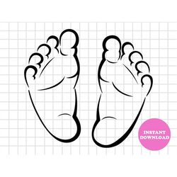 Baby Foot Svg Layered Item, Baby Feet Clipart, Cricut, Digital Vector Cut File, Svg, Png, Eps, Dxf Clip Art Files, Insta