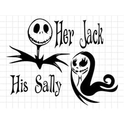 her jack his sally svg layered item, his sally, her jack, clipart, cricut, digital vector cut file, svg, png, dxf, eps,