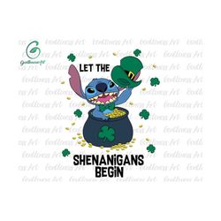 let the shenanigans begin st patrick's day svg, shamrock svg, lucky vibes svg, 4 leaf clover, paddy's day svg, leprechau