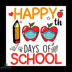 happy 100th days of school svg, back to school svg