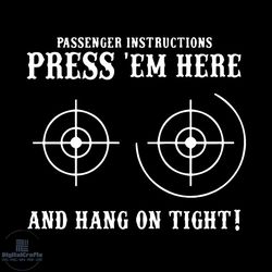passenger instructions pressem here and hang on tight svg