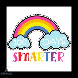100 days smarter rainbow svg, back to school svg