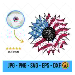 america sunflower, patriotic sunflower, usa sunflower svg, usa proud svg