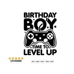 boy birthday png, svg birthday boy, video game birthday