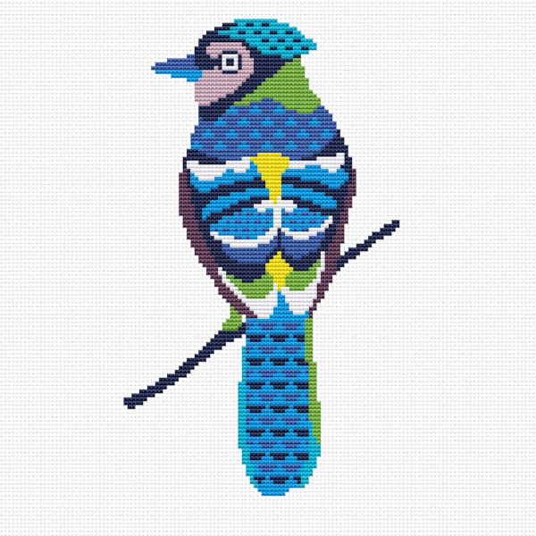 blue jay cross stitch pattern