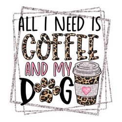 leopard ice coffe and dog mom footprints png