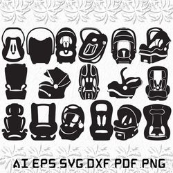 Baby Car Seat svg, Baby Car svg, Car Seat svg, Baby Cars, Baby, SVG, ai, pdf, eps, svg, dxf, png