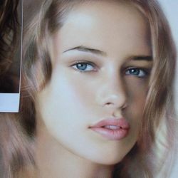 custom portrait painting from photo, painting oil on paper, dry brush technique, commission portrait, bithday gift
