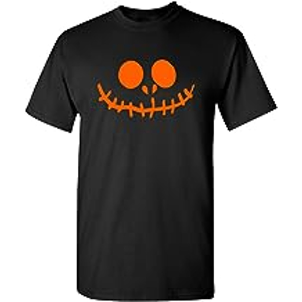 Stitched Pumpkin Emoticon Graphic Costume Halloween T-Shirt.jpg