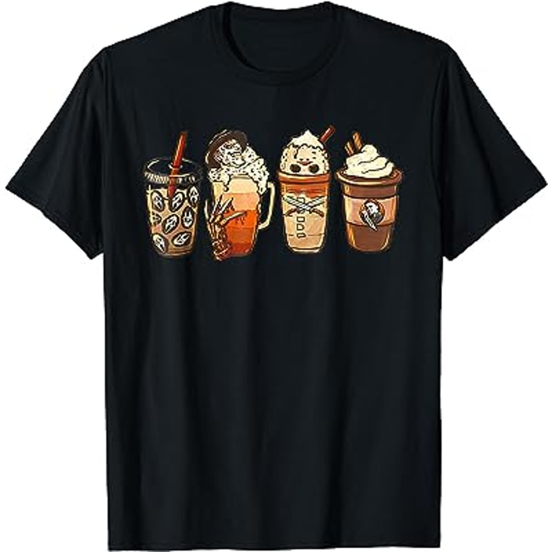 Coffee And Horror Movies Scary Halloween Coffee Lover T-Shirt.jpg