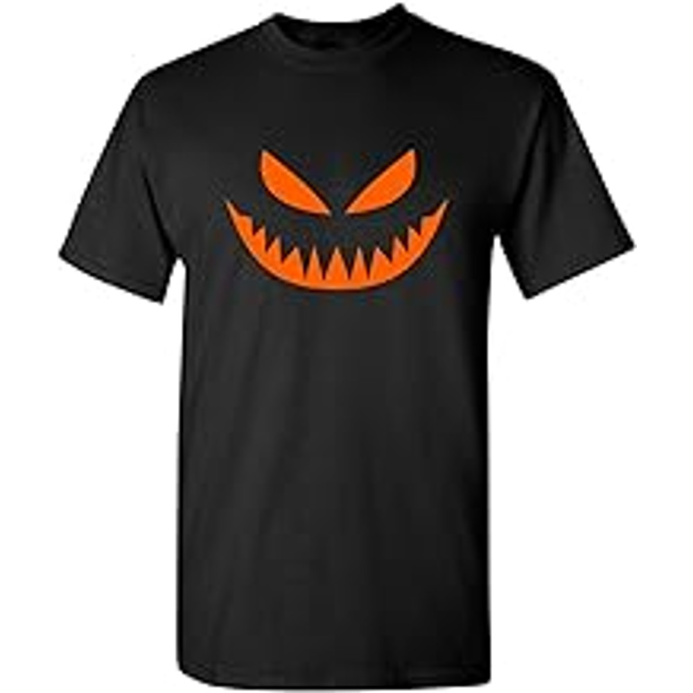 Mean Pumpkin Emoticon Graphic Costume Funny Halloween T-Shirt.jpg