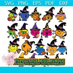 retro halloween little miss svg bundle cutting digital files