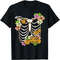 Skeleton Rib Cage Floral Pumpkin Funny Halloween Costume T-Shirt.jpg