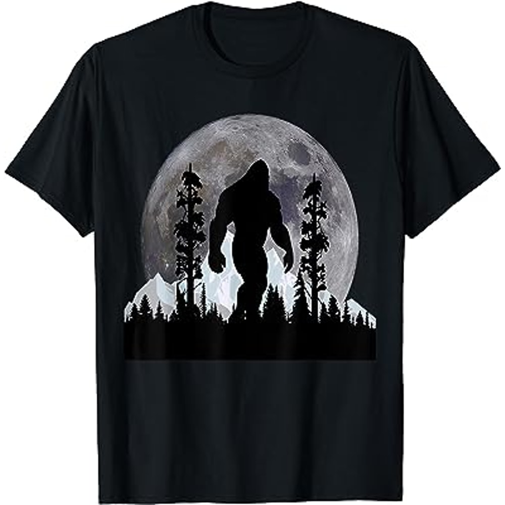 Bigfoot in the Forest Moon Night Cool Sasquatch Men women T-Shirt.jpg